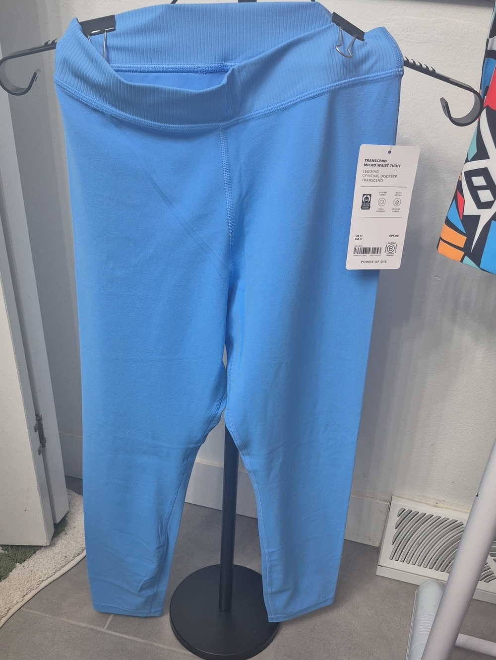Athleta Transcend Micro Waist Light Blue High-Rise Leggings